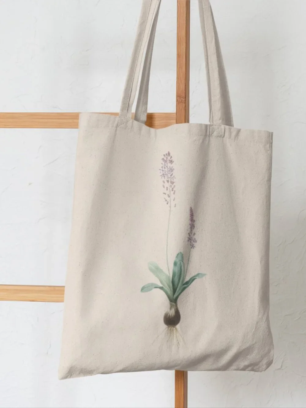 Obtuse-Leaved Squill Vintage Floral Print Graphic Canvas Tote Bag